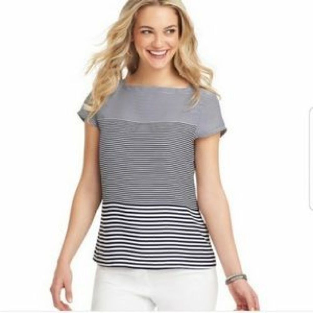 Loft mixed stripe top